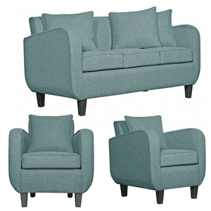 Ruzam Mobel - Juego De Living 3-1-1 Cronos Verde Agua