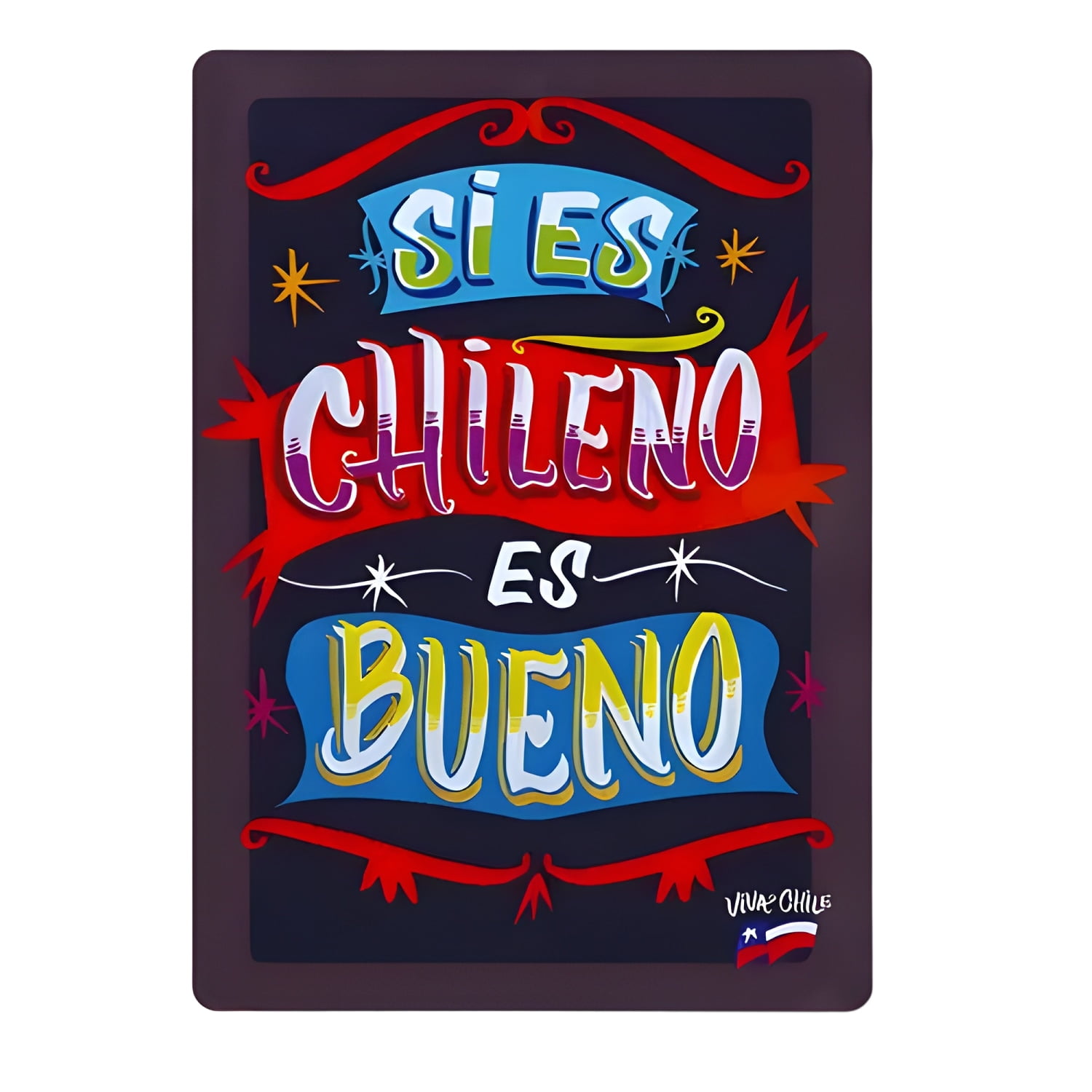 Genérico - Cuadro Quincho Si Es Chileno Es Bueno 40x30 Cm