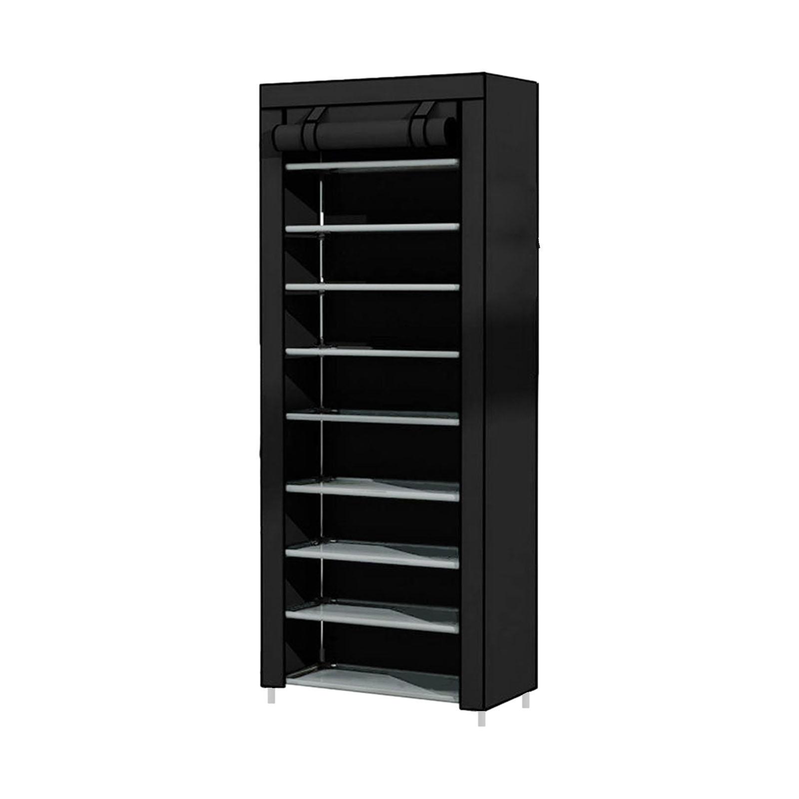 Magideal - Zapatero, Armario De Almacenamiento De Zapatos, Resistente Al Polvo, Multifuncional, Ahorrador De Espacio, Organizador De Zapatos, Estante Para Casa, 10 Capas Negras