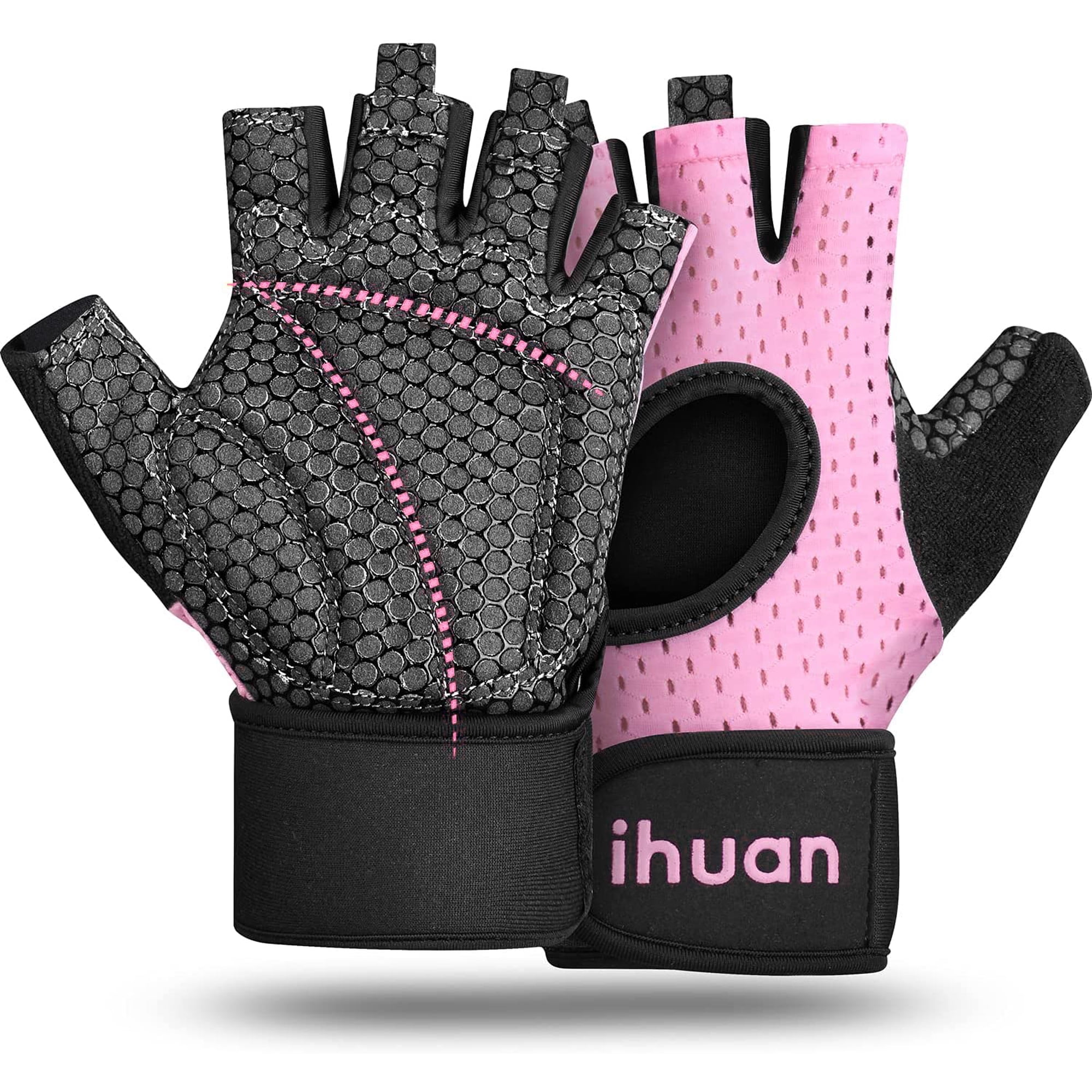 Ihuan - Guantes De Levantamiento De Pesas Transpirables Sin Dedos Para Gimnasio