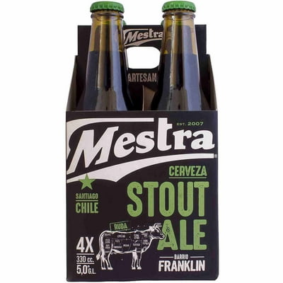 Cerveza Artesanal Stout Ale 5° Pack 4 Botella 330 Ml Mestra