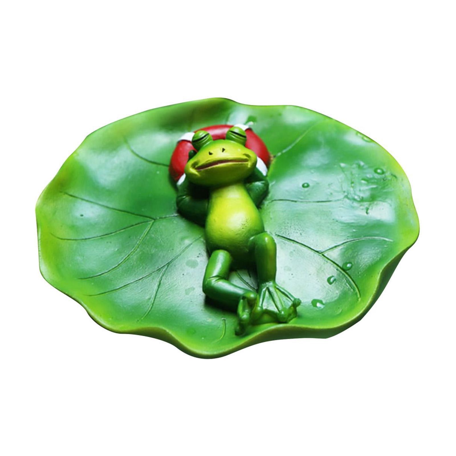 Magideal - Simulación De Agua Flotante Rana Adorno Animales Estatuilla Jardín Estatua Artesanía Decoración Diy Accesorios De Piscina Para El Hogar Césped Mesa