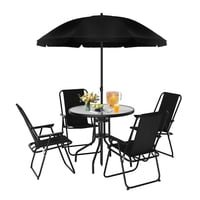 Vidita - Juego De Comedor Terraza De 4 Personas Negro