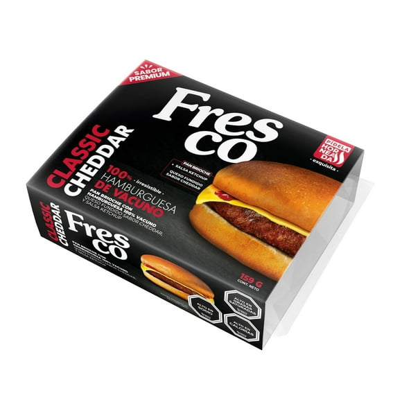 Hamburguesa De Vacuno Con Queso Cheddar, 159 g