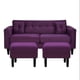 thumbnail image 1 of Sofa New Retro 3C + 2 Pouf Felpa 00 Morado, 1 of 6