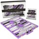 thumbnail image 1 of Set de backgammon Crazy Games Classic con funda de piel, color morado, 1 of 7