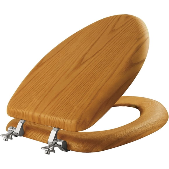 Asiento de inodoro Bemis Mayfair, chapado en roble natural, alargado