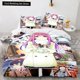 thumbnail image 1 of Anime Kawaii Sexy Girl Bedding Set,Duvet Cover Comforter Bed Set Quilt Cover Pillowcase, Boys Girls Adults Bed Sheets, 1 of 5