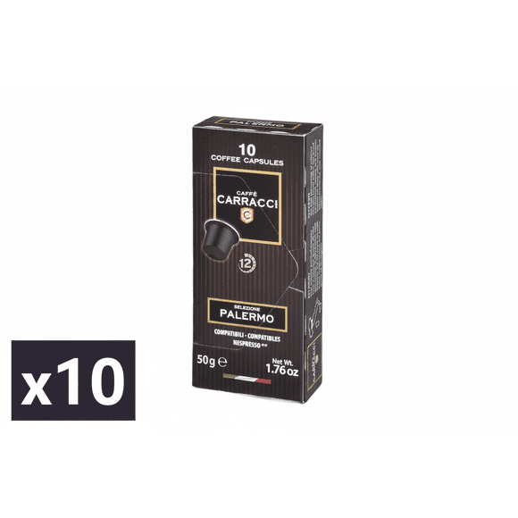 Cápsulas de Café Palermo para Nespresso Carracci 10x10x50g