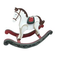 Magideal - Caballo Balancín De Navidad, Decoración Del Hogar, Caballo Balancín De Madera En Forma De Lindos Adornos Vintage, Artesanía Para Decoración Navideña