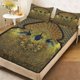 thumbnail image 1 of Islamic Peacock Art Duvet Cover Set - Fitted Sheet Pillowcase Set Soft Comfortable And Breathable for All Seasons Essential for Bedroom Or Dormitory Decoration, 1 of 1