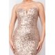 thumbnail image 3 of Vestido de Fiesta Ajustado de Tubo con Escote en V, sin Tirantes, Hombros Descubiertos, Abertura en la Espalda y Diseño Entrecruzado, Color Champán (para Mujer), 3 of 5