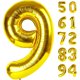 thumbnail image 1 of Globo número 9 IWERP de foil dorado con autocierre, 40 pulgadas, 1 of 3