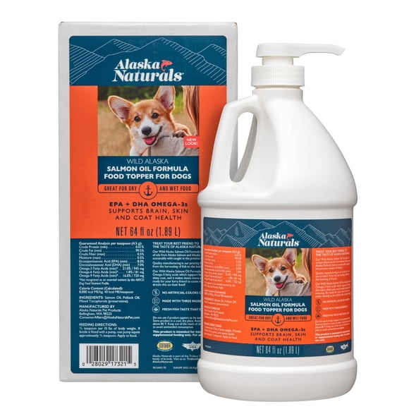 Suplemento de aceite de pescado Alaska Naturals Wild Salmon 1.89 L para perros