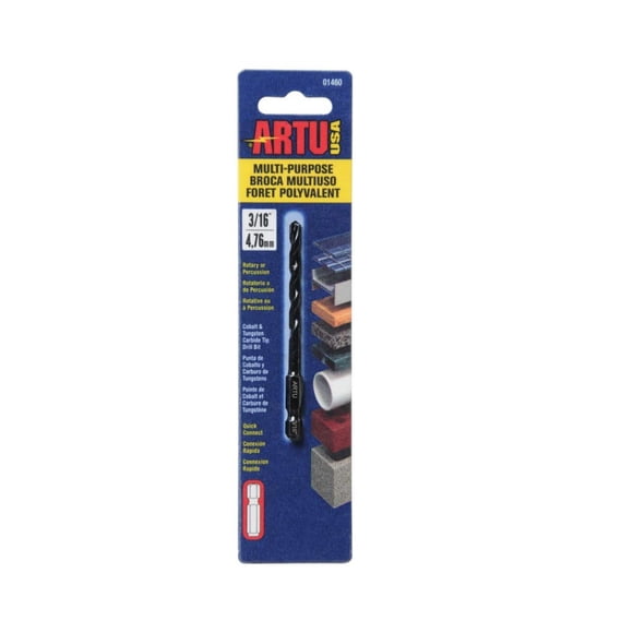 Broca ARTU-USA de 3/16 pulgadas, conexión rápida, multiusos
