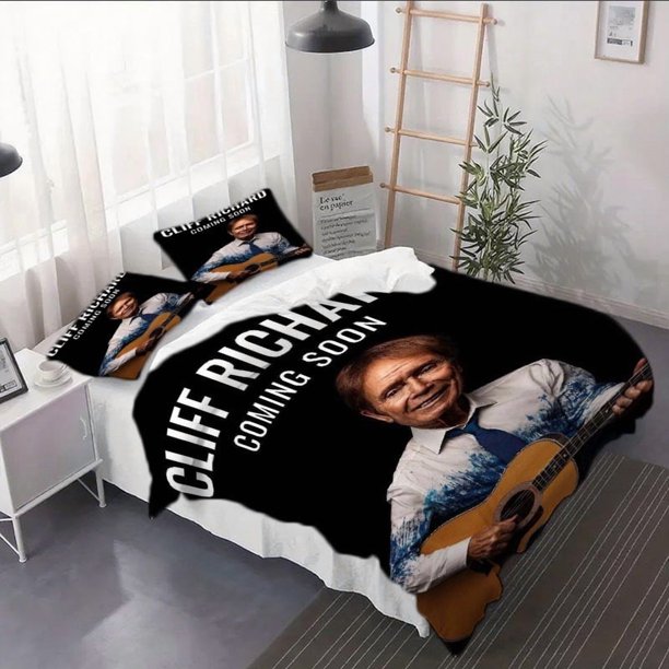 3pcs Cliff Richard Poster Duvet Cover Set - bedding (Includes Duvet Cover + Pillowcases Filling Not Included)