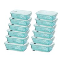 Set 12 Contenedores Hermeticos Vidrio Rectangular Allegra