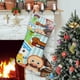 thumbnail image 1 of Panadería Barbería Tema: Calcetines de Navidad, fino lino blanco para colgar en escaleras y chimenea, decoración navideña para el hogar, regalo de Navidad.54cm×38cm, 1 of 5