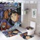 thumbnail image 1 of NEON GENESIS EVANGELION-theme 4-Piece Shower Curtain Set with Rugs, Waterproof Bathroom Decor Set Includes Bath Mat, U-Shaped Rug, Toilet Lid Cover and Curtain with Hooks, 1 of 6