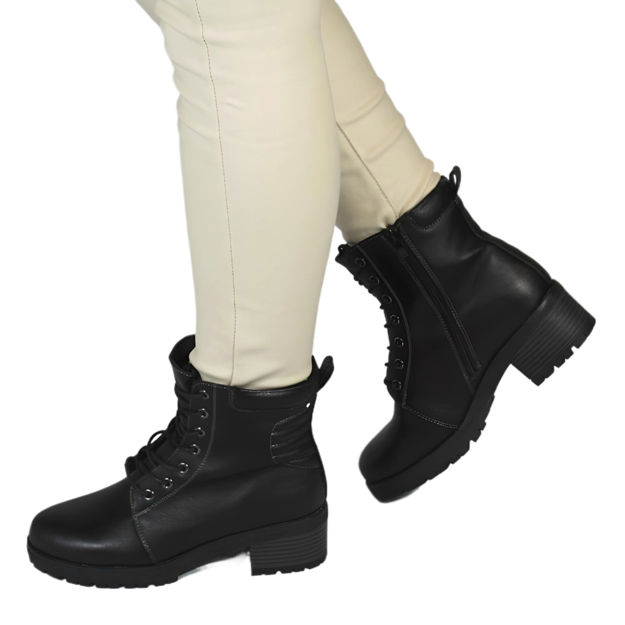 Megabazar Spa - Botin De Mujer Taco Bajo 02 Yassne Negro