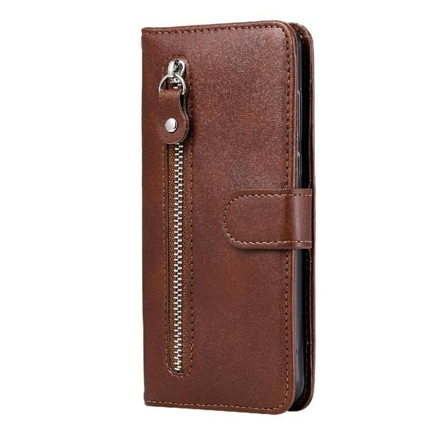Funda con Cremallera para Samsung Galaxy A71 5G, Carcasa Cartera de Cuero PU con Soporte y Tarjetero