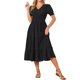 thumbnail image 2 of INSPIRE CHIC Vestidos de Verano para Mujer Vestido de Sol Floral con Nido de Abeja, Vestido Largo Bohemio Flowy de Playa con Capas XL Negro, 2 of 6