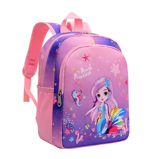 Toddler Girls Backpack Cartoon Unicorn Mermaid Print School Bag For Kindergarten Elementary Gift For Children Girls Backpacks