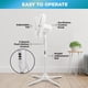 thumbnail image 4 of Ventilador de pedestal EZ-CHILL MTSP15-16AZ 40-120 cm, 3 velocidades, blanco, 4 of 4