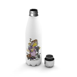 Creango - Botella Agua Termica Los Simpson La Loca De Los Gatos De Acero Inoxidable