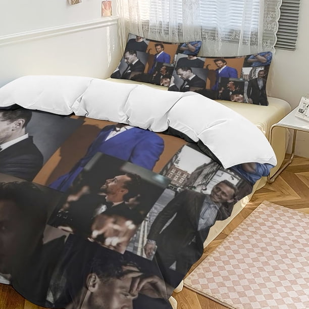 Tom Hiddleston Family Bed 3 Piece Set Personalized Bedding Decor for Kids And Teens Anime Student Dormitory Cover
