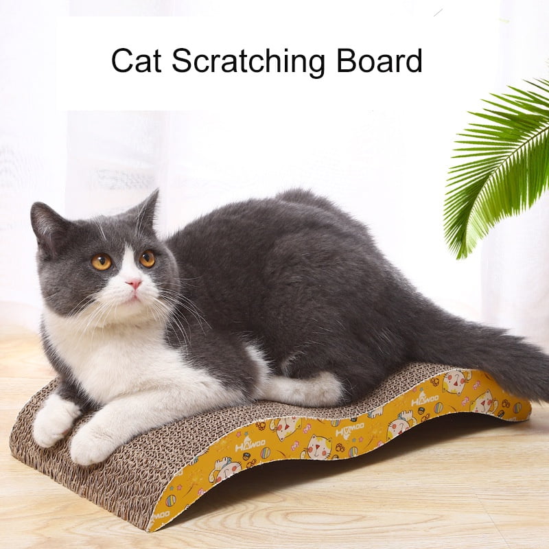 Rascador para Gatos de Cartón Corrugado Catnip Hierba