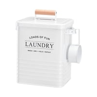 Magideal - Cesto Para La Ropa Sucia, Contenedor De Almacenamiento, 6 L, Diseño Rústico Grande Con Cuchara, Organizador Portátil Para Lavandería, Decoración Rústi Blanco