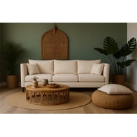 Casa Wow Deco - Sofá 3 Cuerpos Lyra Beige Tela – Confort Y Estilo Para Tu Hogar