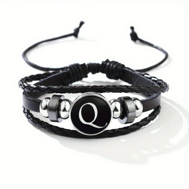 Stackable PU Leather Chain Bracelet - 26 English Letter Pattern - Perfect Birthday Gift for Personality Lovers!
