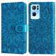 thumbnail image 1 of Funda tipo cartera FOXDOCK para OPPO Reno 7 Pro 5G , diseño girasol en relieve, cuero PU, cierre magnético, soporte y tarjetero, 1 of 5