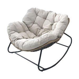 Bothyi - Mecedora Cómodo Sofá Suave Cojín Grueso Para Interior Exterior Balcón Beige