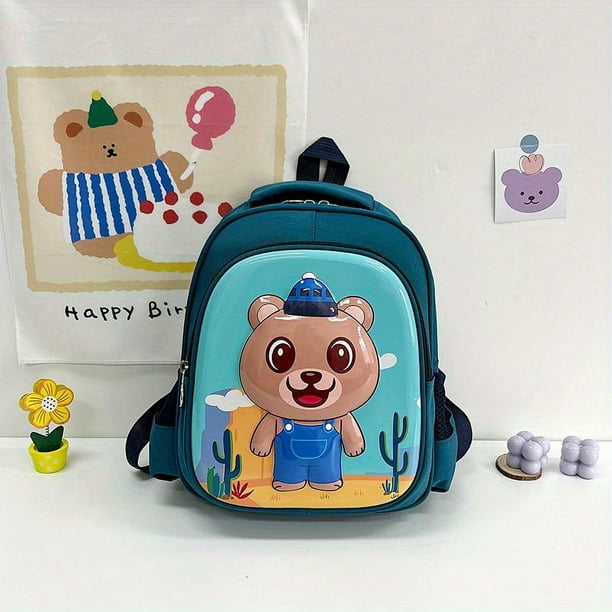 1pc Cute Animal Cartoon Pattern Backpack, Kindergarten Students Schoolbag, Small Animal Cute Cartoon Hard Shell Backpack, Waterproof Light Children's Schoolbag