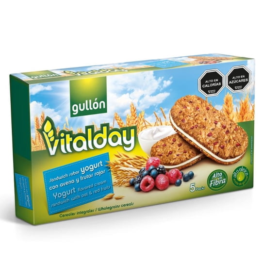 Galletas Sandwich Sabor Yogurt Con Avena Y Frutos Rojos Caja 220 g Gullón