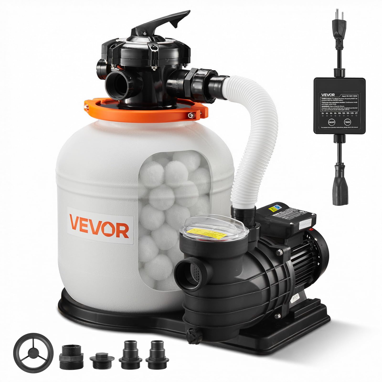 Bomba De Filtro De Arena Vevor Flashpure 14 Pulgadas 0.75hp 3500l/h
