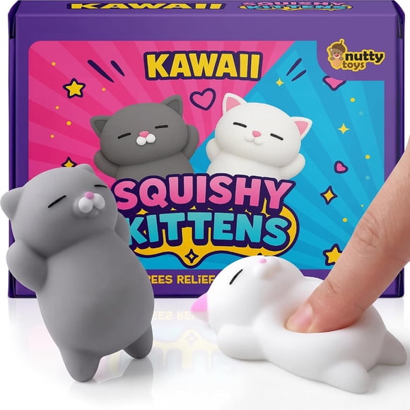 Juguetes antiestrés para gatos Nutty Toys de silicona, 2 unidades