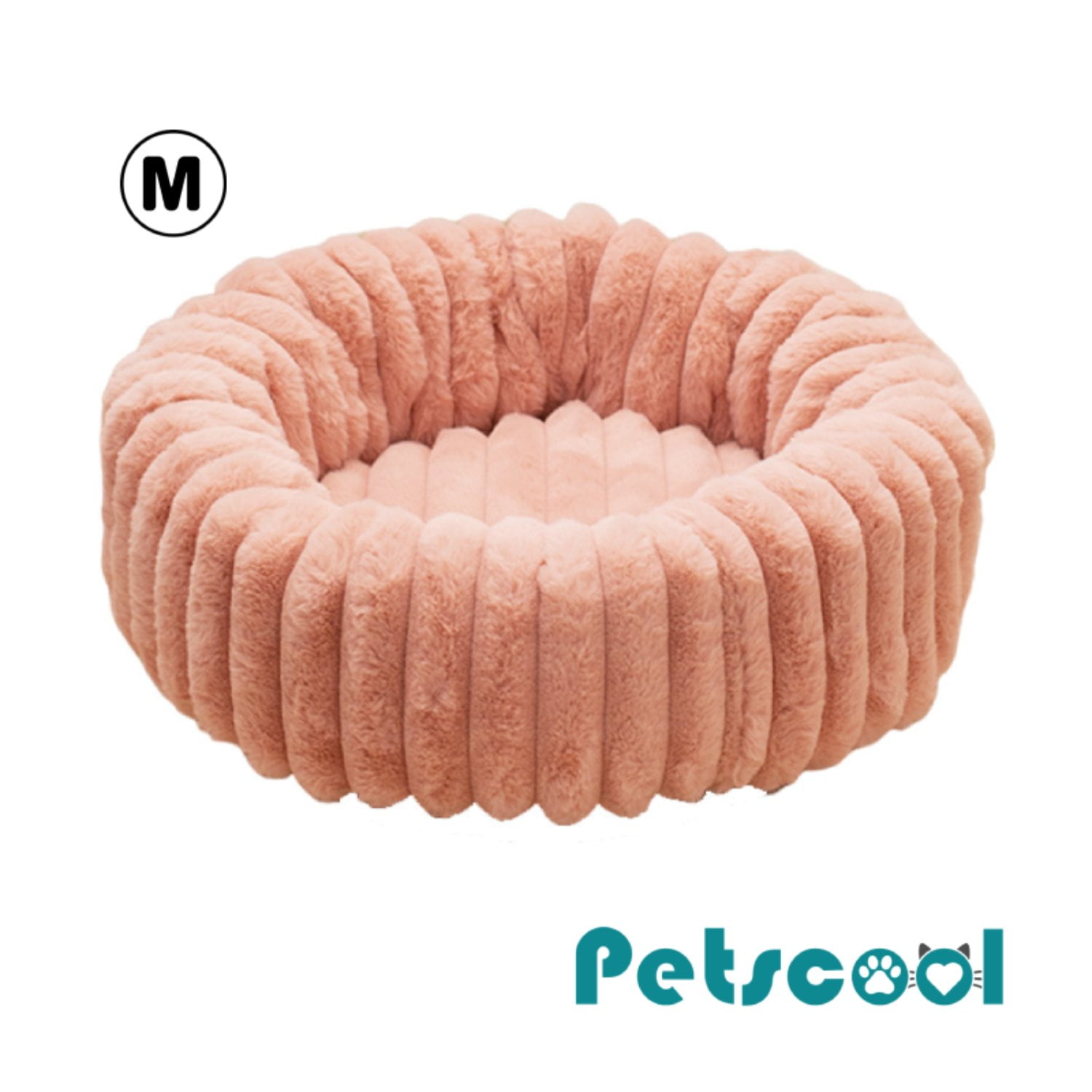 Cama Nido Donut Mascotas M Petscool Rosa 60 Cm Antiansiedad Perro Gato