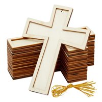 Magideal - Pack De 10 Cruces De Madera Para Manualidades, Pequeñas Cruces De Madera Con Agujero, Cruces De Madera Para Pintar, Colgantes Para Hacer Obsequios De
