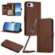 thumbnail image 1 of Funda Cartera Trébol para iPhone 17e/iPhone 16e con Ranuras Tarjetas y Carga Inalámbrica Marrón, 1 of 6