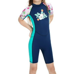 Genérico - Trajes De Neopreno Para Niños Protección Solar Traje De Baño Para Niñas Y Niños Ropa De Playa Traje De Neopreno Con Cremallera Trasera Xxl Azul