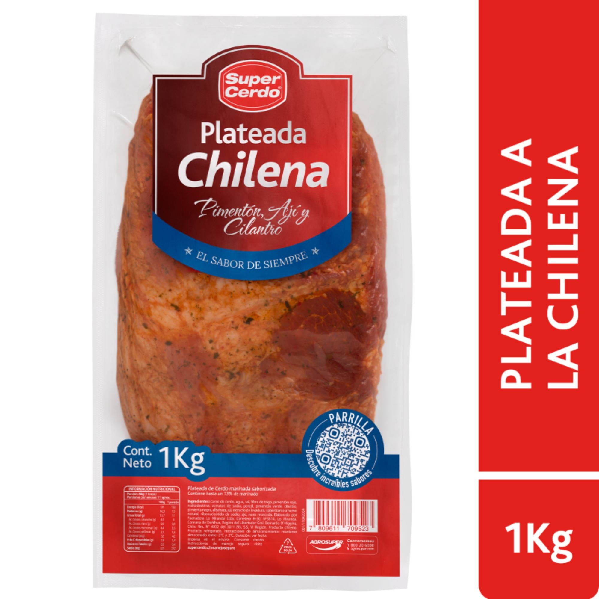 Plateada De Cerdo A La Chilena 1 kg Super Cerdo