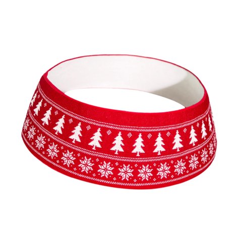 Bothyi - Falda De Árbol De Navidad De 28"" Con Cuello Rústico De Punto Para Oficina, Sala De Estar, Interior