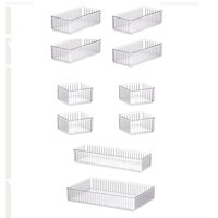 Magideal - Organizador De Maquillaje, Organizador De Baño, Estuche De Exposición Cosmético Apilable Acrílico, Cesta De Almacenamiento De Escritorio Para Tocador, 10 Piezas