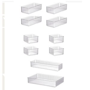 Magideal - Organizador De Maquillaje, Organizador De Baño, Estuche De Exposición Cosmético Apilable Acrílico, Cesta De Almacenamiento De Escritorio Para Tocador, 10 Piezas