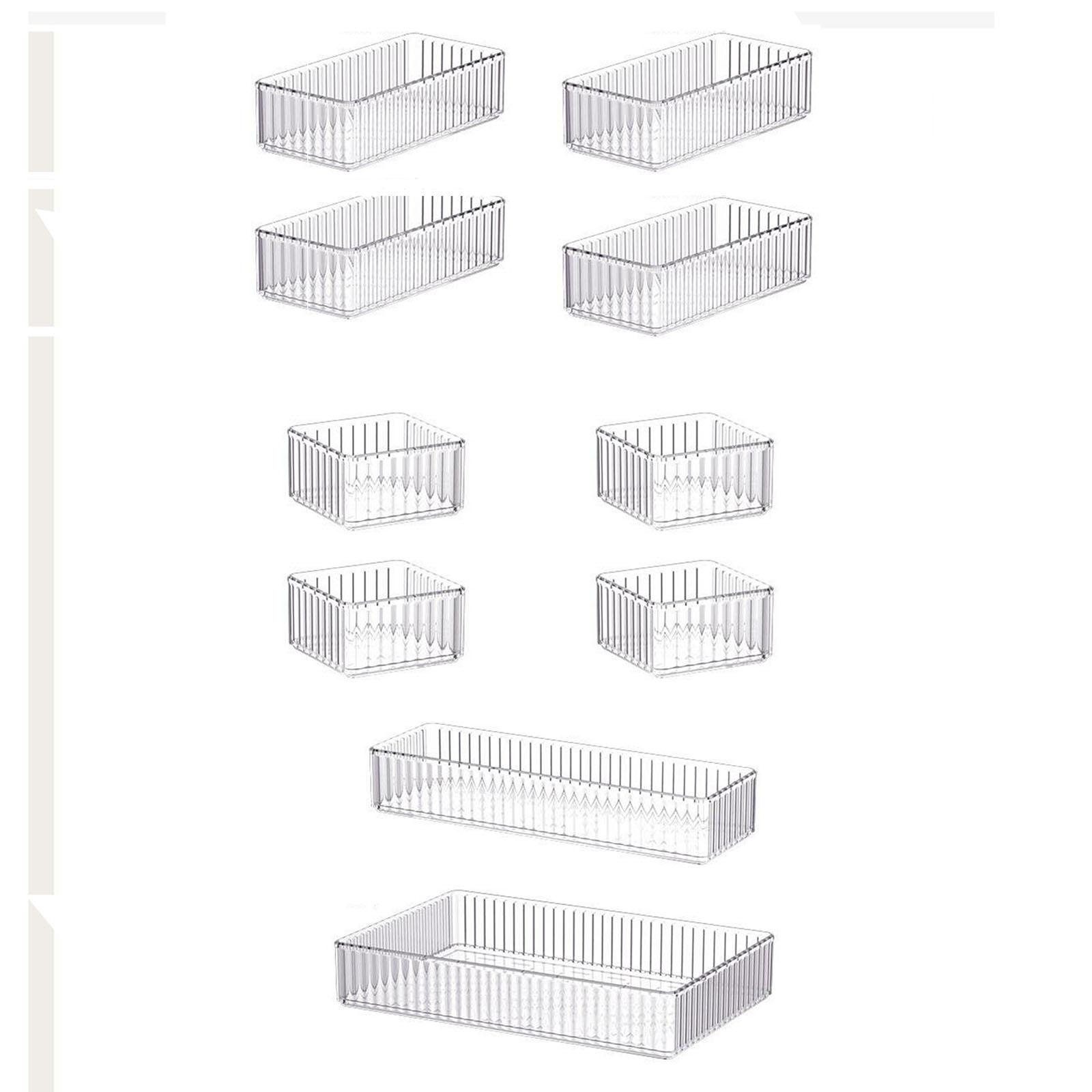 Magideal - Organizador De Maquillaje, Organizador De Baño, Estuche De Exposición Cosmético Apilable Acrílico, Cesta De Almacenamiento De Escritorio Para Tocador, 10 Piezas