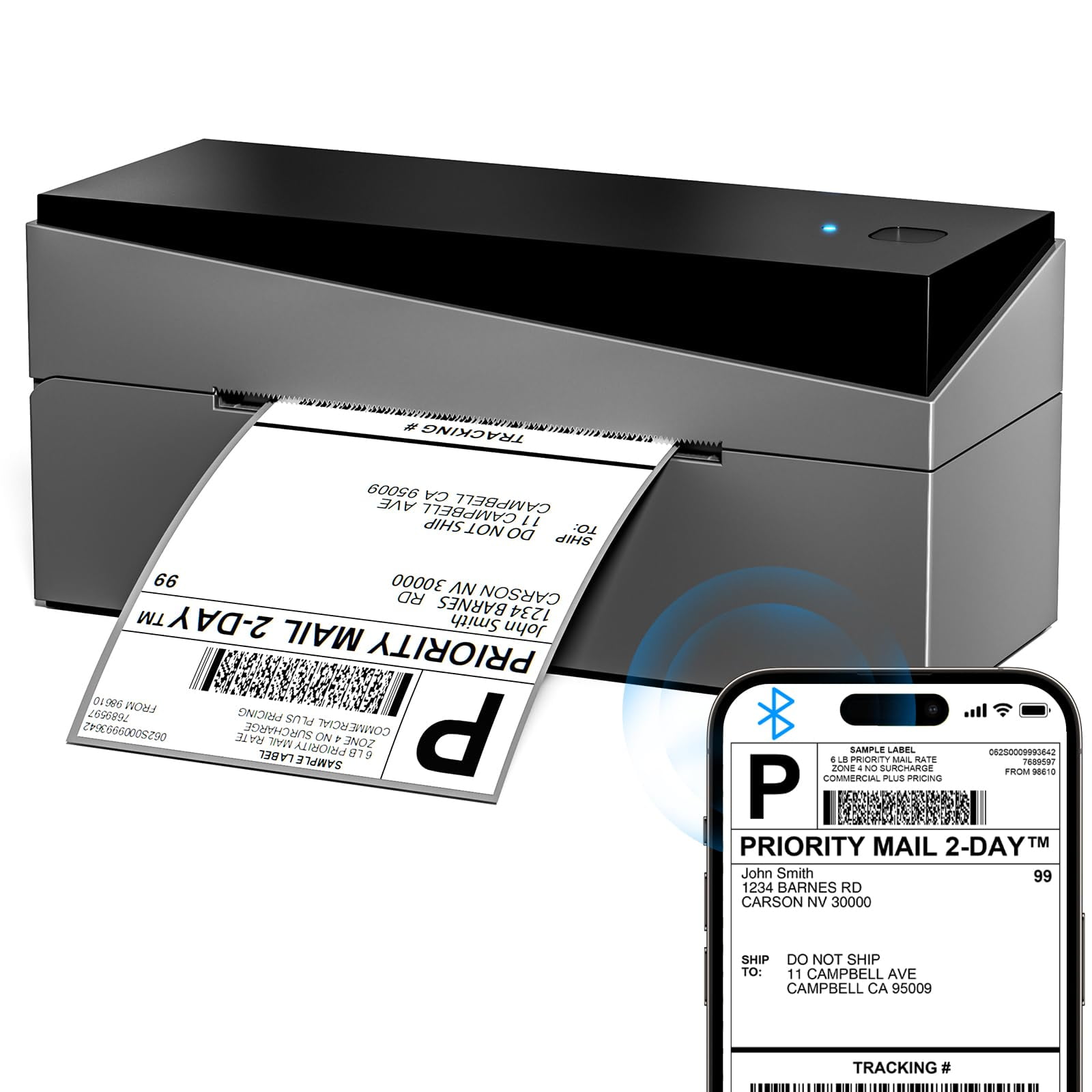 Omezizy - Impresora Térmica De Etiquetas Bluetooth 249bt 10x15 Cm
